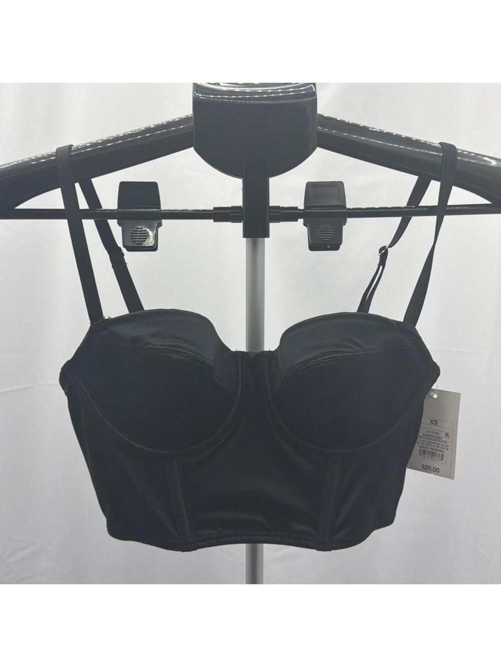 Auden Black Longline Corset Bra Underwire Bustier Top XS 023 10 2009